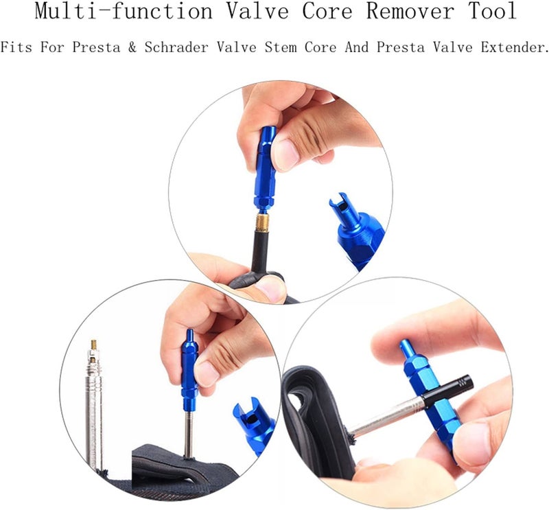 Aracey 20 Pieces Presta Valve Core 4 Pieces Alloy Presta Valve Caps with Valve Core Remover Tool - Image 4